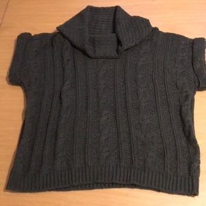 Olive Green Turtle Neck Short Sleeve Sweater